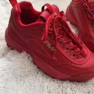 Red Fila Disruptor II Sneakers Size 6